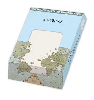 Memo pad: Wandkaart van de wereld door Joan Blaeu, Het Scheepvaartmuseum
