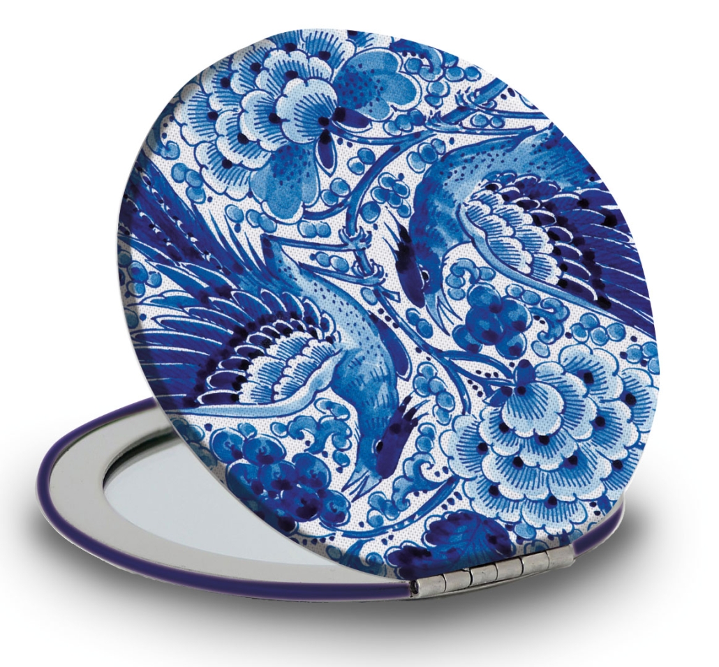 Travel mirror: Royal Delft, Koninklijke Porceleyne Fles