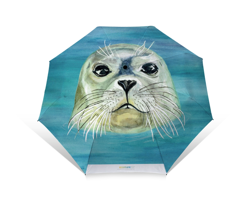 Folding umbrella: Zeehond, Christel Cannister – van der Ros, Ecomare