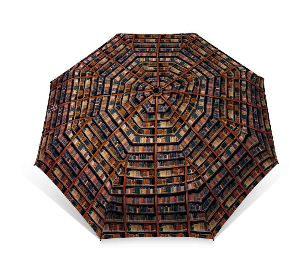 Folding umbrella: Books, Die Klosterbibliothek, Maria Laach