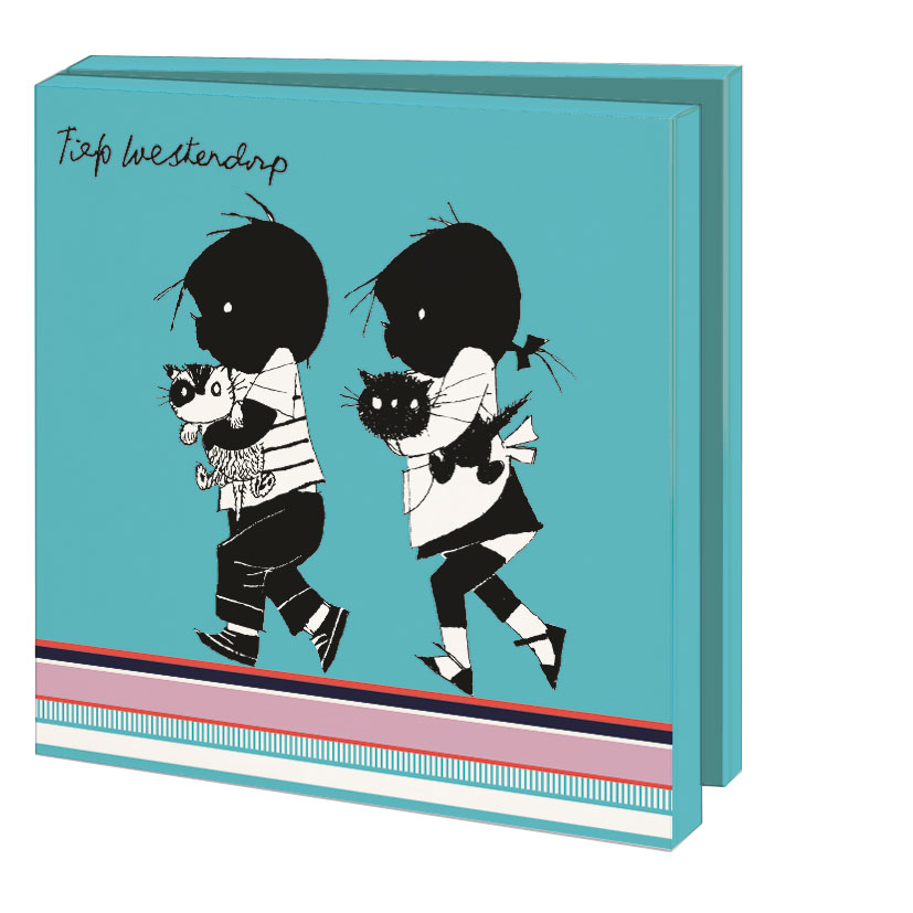 Card folder with env. Square: Jip en Janneke (zwart wit), Fiep Westendorp