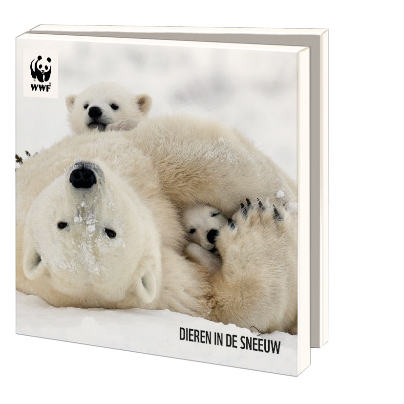 Card folder with env. Square: Dieren in de sneeuw, Wereld Natuurfonds