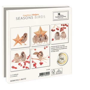 Card folder with env. Square: Seasons brids, Angelique Weijers, Vogelbescherming