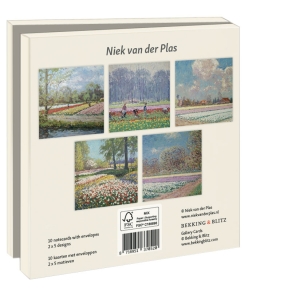 Card folder with env, Square: Happy flower fields, Niek van der Plas