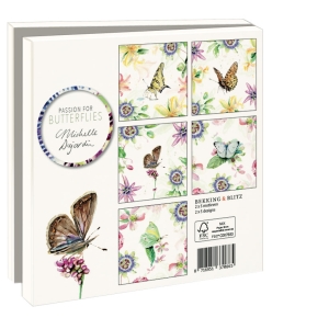 Card folder with env, Square: Passion for Butterflies, Michelle Dujardin