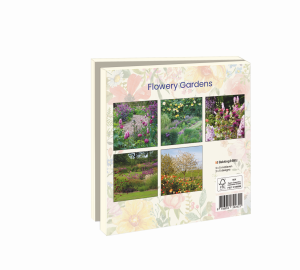 Card folder with env, Square: Flowery Gardens, De tuinen in demen
